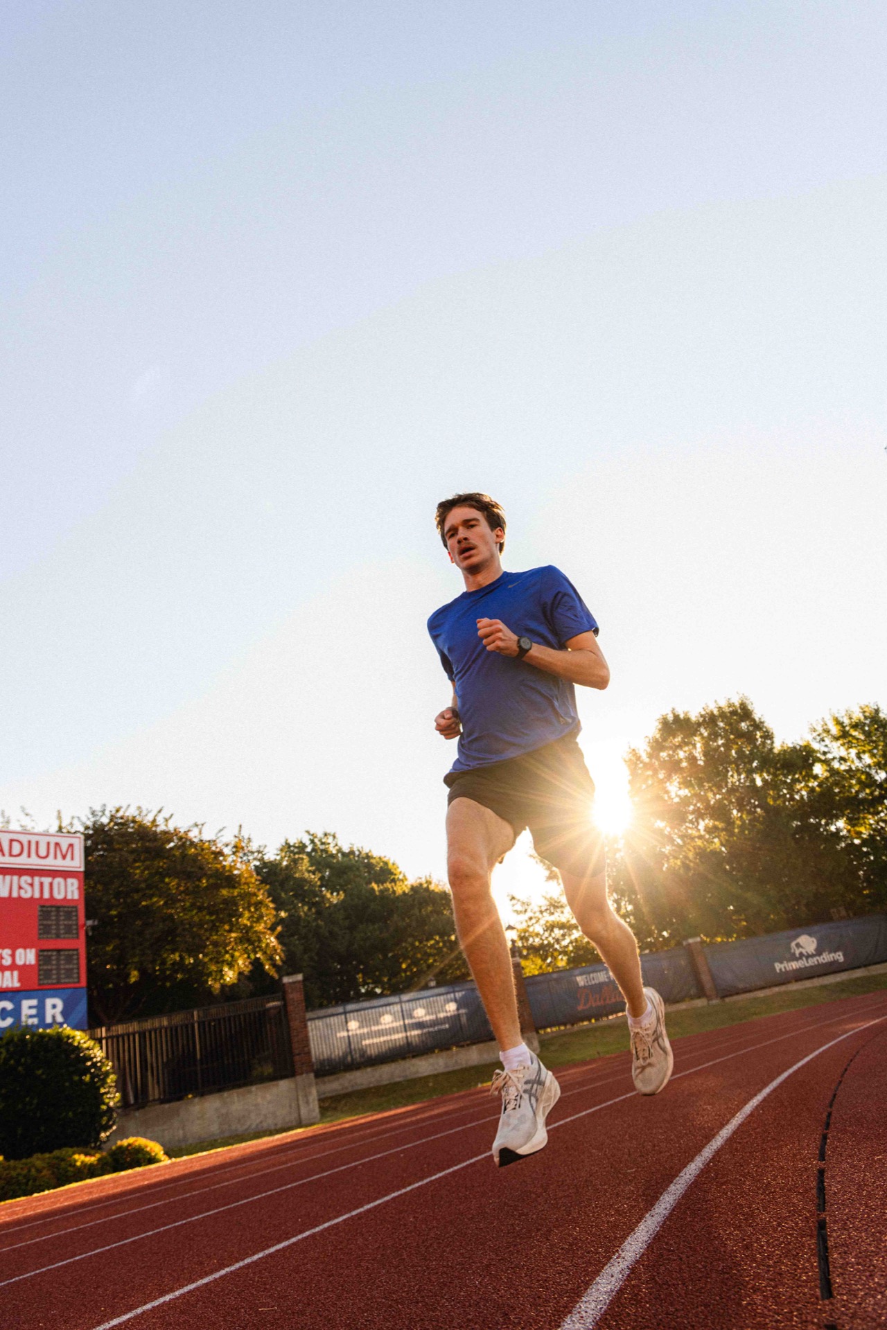 Caden Norris running on track